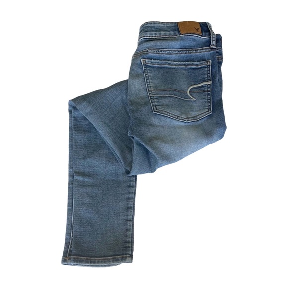 American Eagle Super Stretch Jegging Womens Size 8 Jeans Mid Rise Denim Blue - Picture 1 of 9
